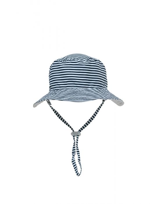 Snapper Rock - UV Bucket Hut für Kinder - Gestreift - Navy/Weiß