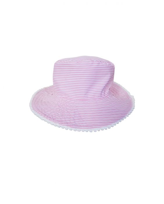 Snapper Rock - UV Bucket Hut für Kinder - Gestreift - Rosa/Weiß
