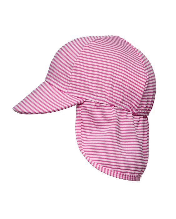 Snapper Rock - UV-Floating-Klappenmütze für Mädchen - Streifen - Himbeere