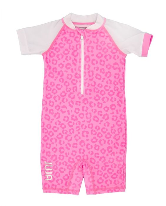 JUJA - UV-Schwimmanzug für Babys - Kurzärmlig - Leopard - Rosa