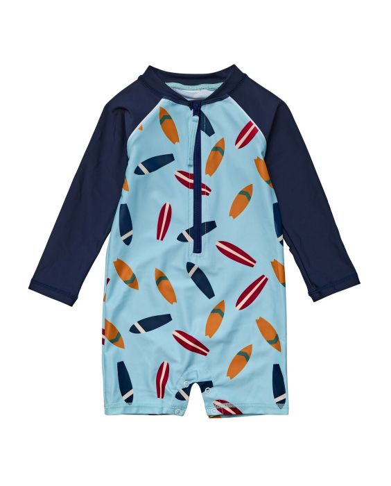 Snapper Rock - UV-Badeanzug für Babys - Langarm - Retro Surf - Blau/Navy