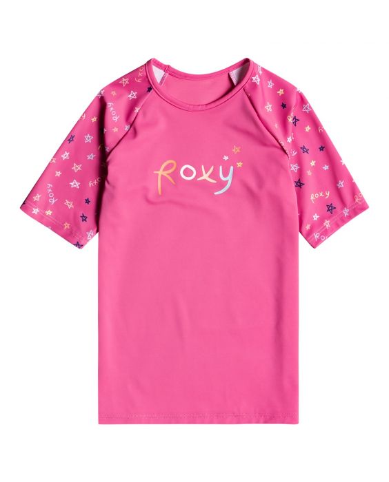 Roxy - UV Rashguard für Mädchen - Tiny Stars - Kurzarm - Pink Guava Star Dance