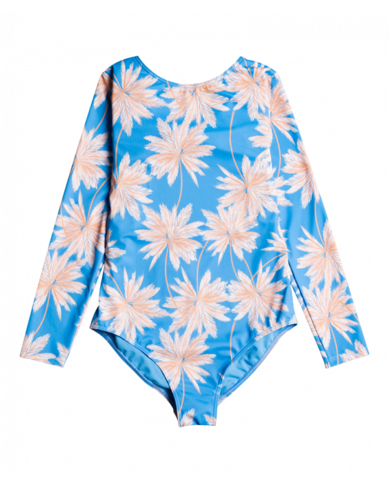 Roxy - Badeanzug für Mädchen - Ocean Treasure - Langarm - Azure Blue Palm Island