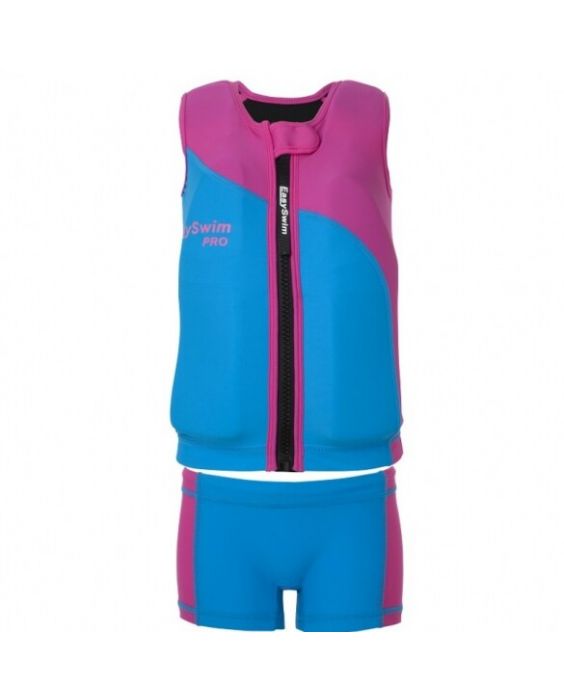EasySwim Pro - Schwimmweste mit badeshort für Kindern - 2-teilig - Rosa/Blau