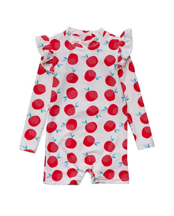 Snapper Rock - UV-Badeanzug für Babys - Langarm - Juicy Fruit - Weiß/Rot