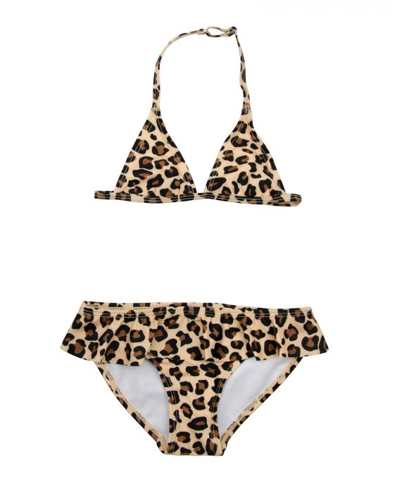 JUJA - UV-Bikini für Mädchen - Leopard - Ruches - Braun