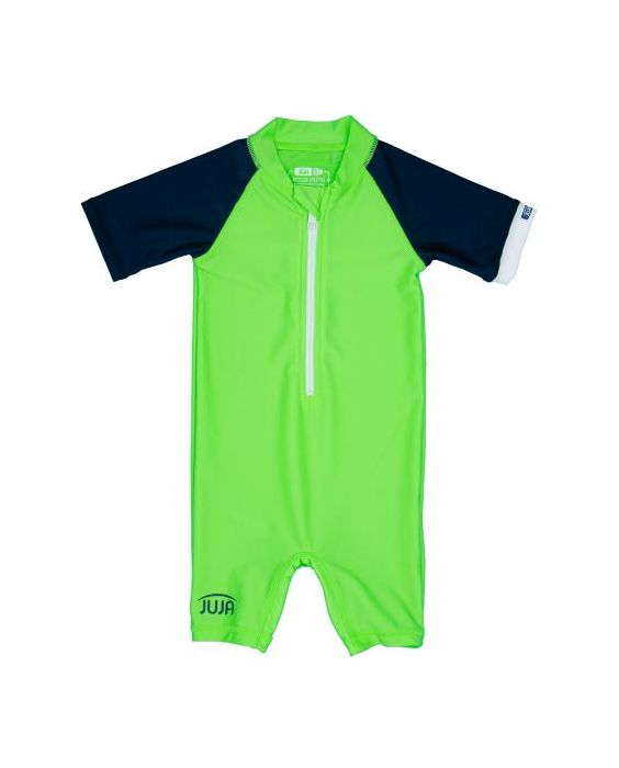 JUJA - UV-Badeanzug mit kurzen Ärmeln für Babys - Hoch visuell - UPF50+ - Cool Coconut Club - Neon limone