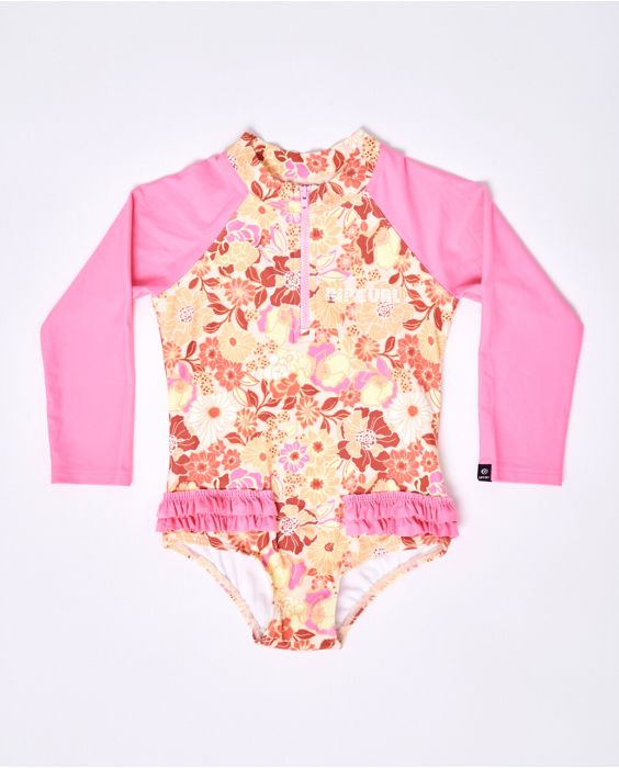 Rip Curl - UV-Badeanzug für Mädchen - Langarm - All Over Print - Pink