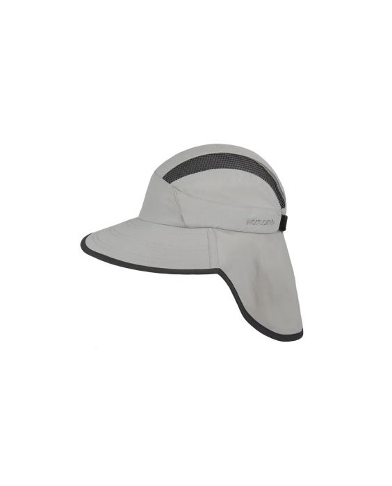 Hatland – UV-Kappe mit breiter Krempe und Nackenklappe für Erwachsene – UPF50+ – Cebas – Hellgrau