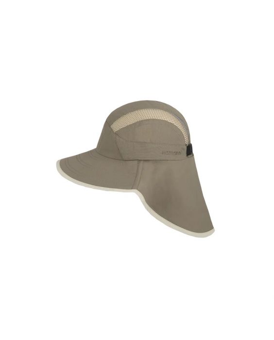 Hatland – UV-Kappe mit breiter Krempe und Nackenklappe für Erwachsene – UPF50+ – Cebas – Olivgrün