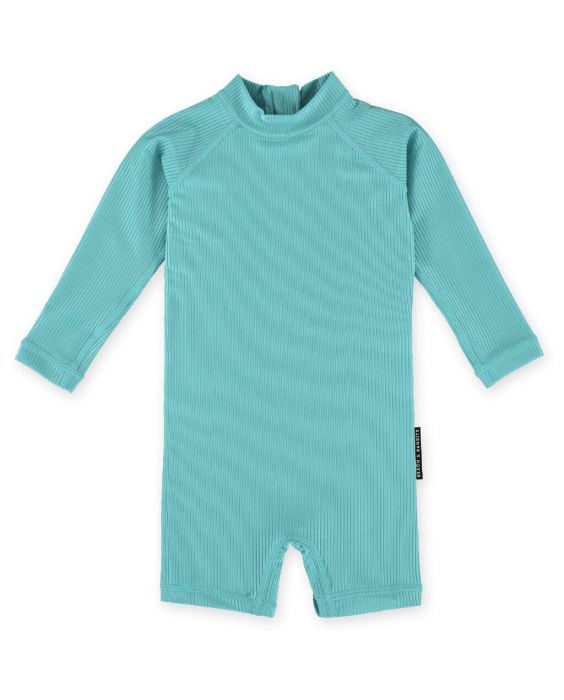 Beach & Bandits - UV-Badeanzug für Babys - Ribbed Langarm - UPF50+ - Coastal Ribbed - Blau