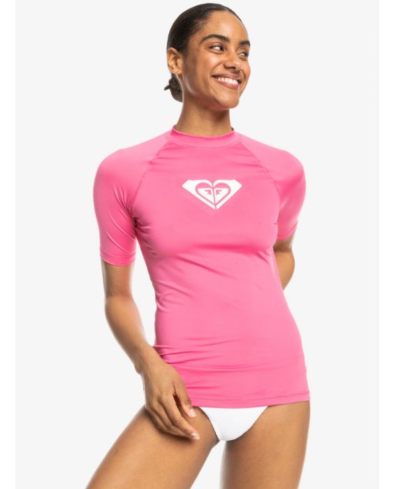 Roxy - UV-Rashguard für Damen - Whole Hearted - Kurzarm - UPF50 - Shocking Pink