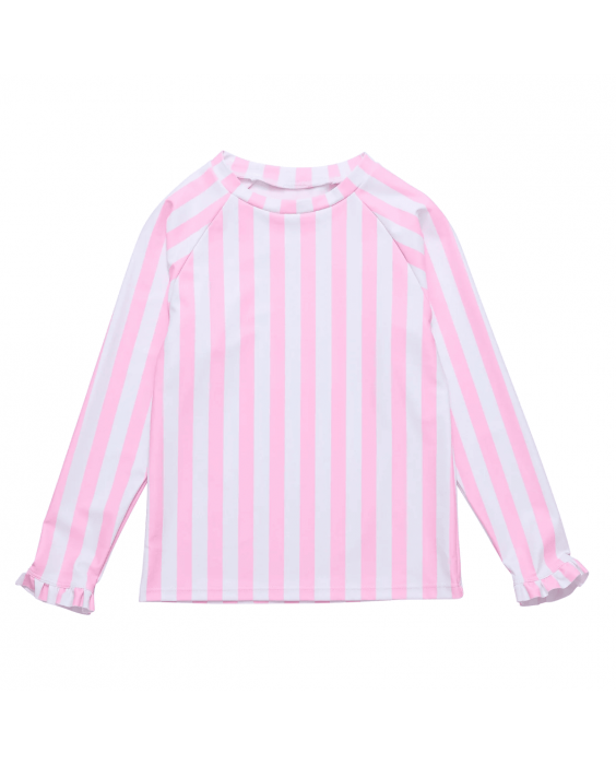 Snapper Rock - UV-Rash-Top für Mädchen - Langarm - UPF50+ - Pink Stripe
