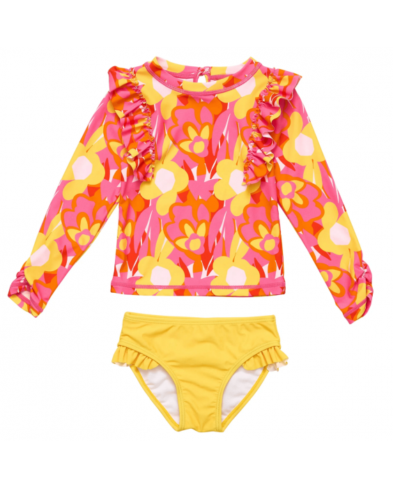 Snapper Rock - UV-Badeset für Babys und Kinder - Langarm - UPF50+ - Pop of Sunshine - Rot/Gelb