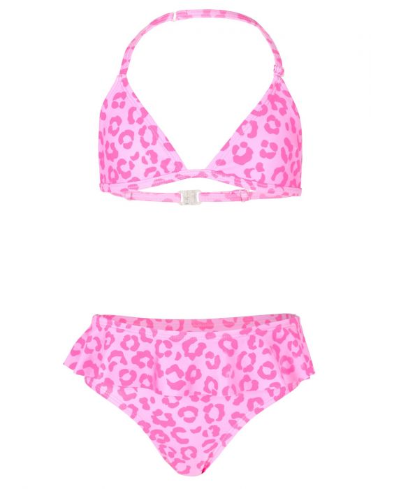 JUJA - Bikini für Mädchen - Leopard Ruches - Rosa