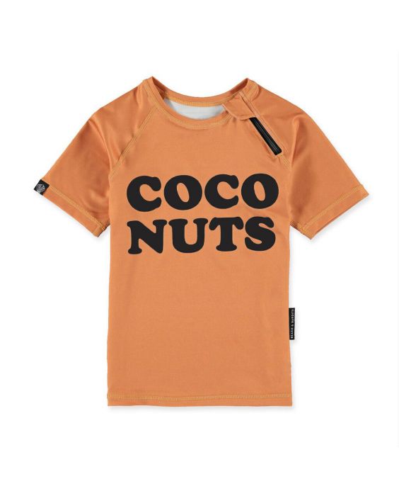 Beach & Bandits - UV-Schwimmshirt für Kinder - UPF50+ - Kurzarm - Coco Nuts - Karamell