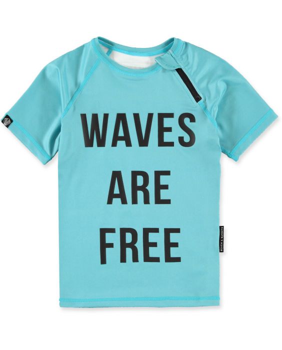Beach & Bandits - UV-Schwimmshirt für Kinder - UPF50+ - Kurzarm - Waves - Blau