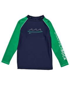 Snapper Rock - UV-Rash-Top für Kinder - Langarm - UPF50+ - New Wave - Marineblau/Grün