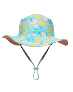 Snapper Rock - Wende-UV-Fischerhut für Mädchen - UPF50+ - Lemon Drops - Blau/Pink