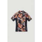 O'Neill - UV-Badeshirt mit kurzen Ärmeln für Mädchen - UPF50+ - Printed Skin - Black Tropical Flower