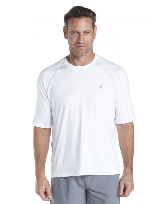 Coolibar - UV-Schutz T-Shirt Herren - weiss