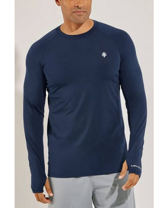 Coolibar - UV Shirt für Herren - Langarm - Agility Performance - Einfarbig - Navy 