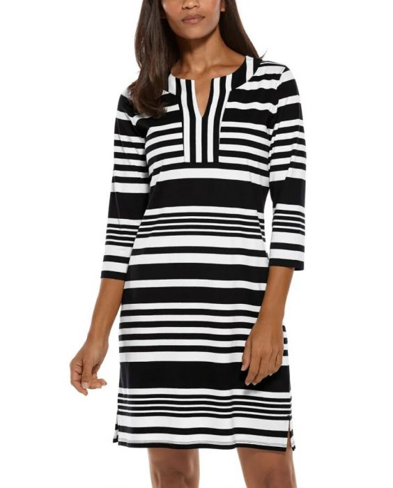Coolibar - UV Tunika für Damen - Oceanside - Streifen - Schwarz/Weiß 