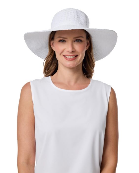 Coolibar -UV-Sonnenhut für Damen- Weiß