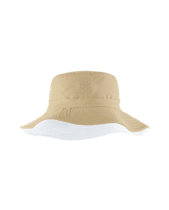 Coolibar - Wendbarer UV Bucket Hut für Kinder - Landon - Tan/Weiß