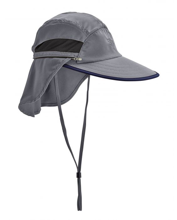Coolibar - Verstellbare UV-Angelkappe für Herren - Calec - Carbon/Schwarz