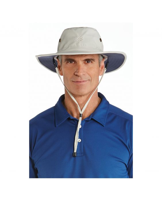 Coolibar - UV-Sonnenhut für Herren - Beige / Marineblau