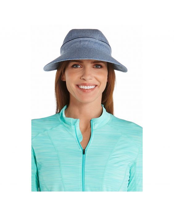 Coolibar - Multifuntionelle UV-Sonnekappe für Damen - Vintage-blau