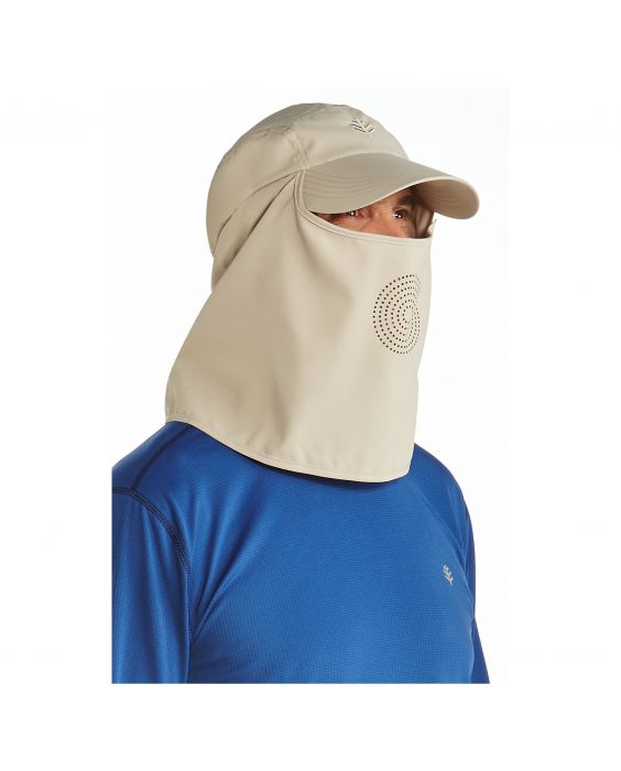 Coolibar - UV-Sportkappe mit Nacken- und Gesichtsschutz für Herren - Logan - Beige