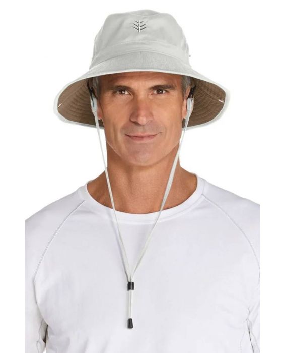 Coolibar - Leichter UV-Buckethut für Herren - Chase - Hellbeige/Khaki