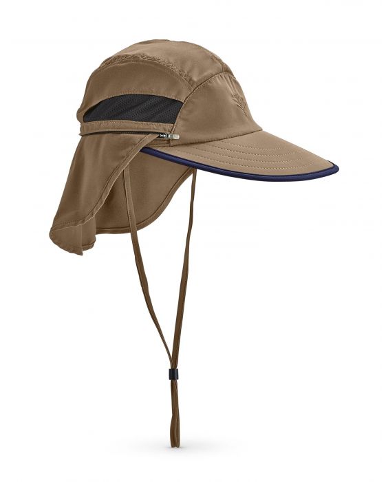 Coolibar - Verstellbare UV-Angelkappe für Herren - Calec - Khaki/Navy