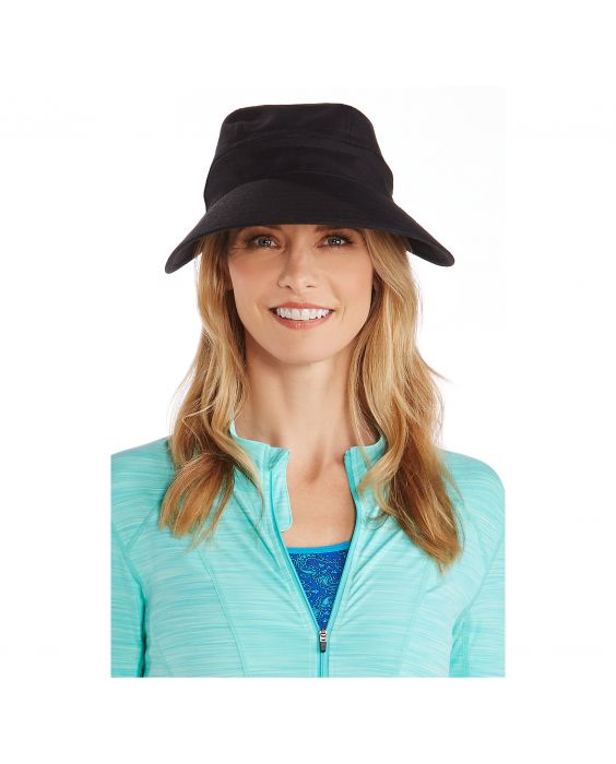 Coolibar - Multifunktionelle UV-Sonnenkappe für Damen - Schwarz
