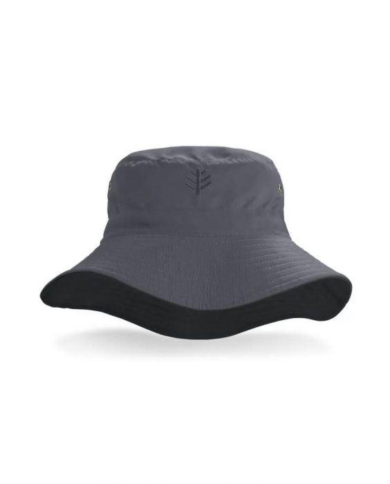 Coolibar - Wendbarer UV-Buckethut für Erwachsene - Landon - Beige/Navyblau  