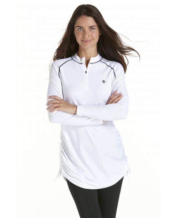 Coolibar - UV Tunika / Langarm-Top Damen - Weiß