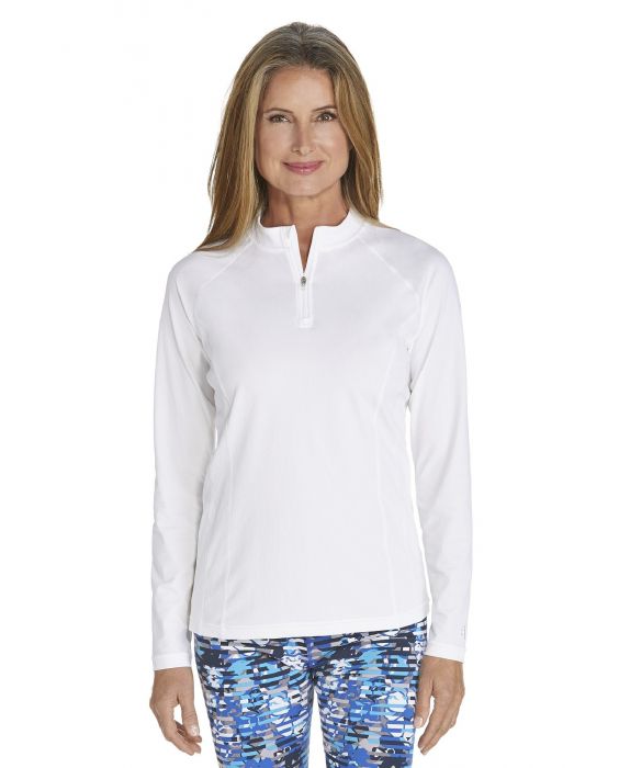 Coolibar - UV-Badeshirt für Damen - Langärmlig - Freestyle Rash - Weiß