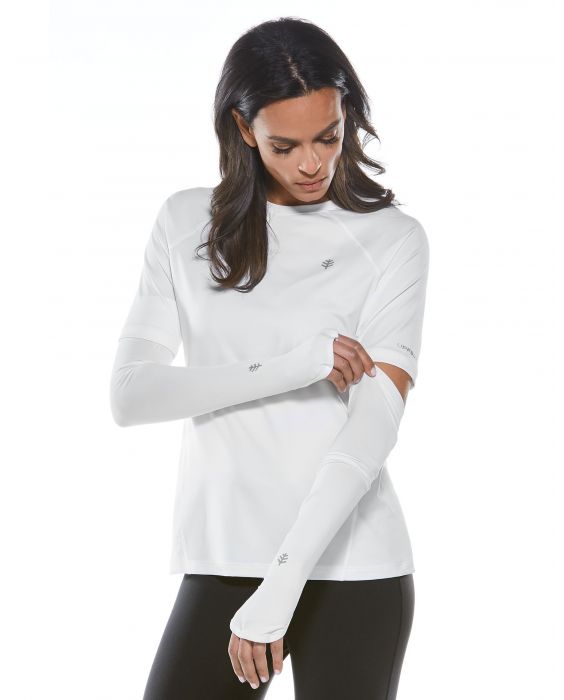 Coolibar - UV-schützende Performance Sleeves für Damen - Backspin - Weiß