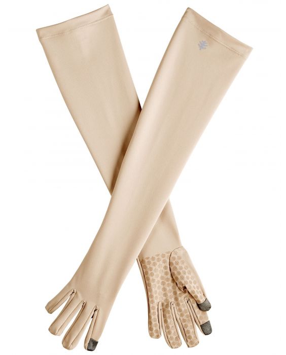 Coolibar - Lange UV-Handschuhe für Erwachsene - Culebra - Beige