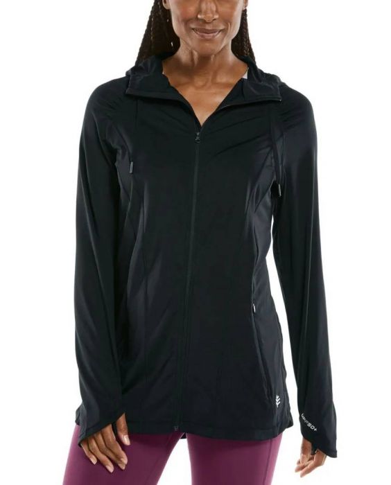 Coolibar - UV Full-Zip Jacke für Damen - Astir - Einfarbig - Schwarz