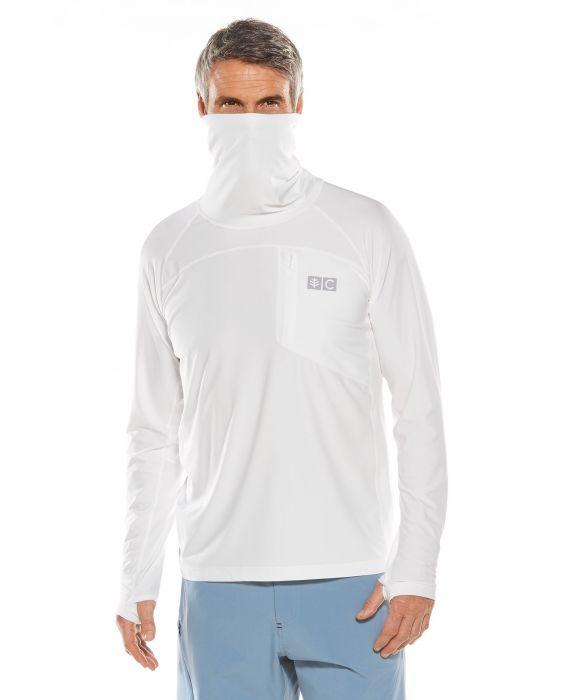 Coolibar - UV-Badeshirt mit Nackenschutz für Herren - Andros - Weiß