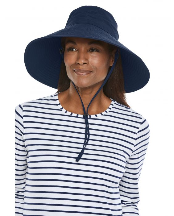 Coolibar - UV-Strandhut mit breiter Krempe für Damen - Cyd - Navy