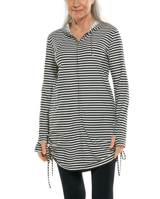 Coolibar - UV-Schwimmweste für Damen - Wailea - Streifen - Schwarz/Weiß