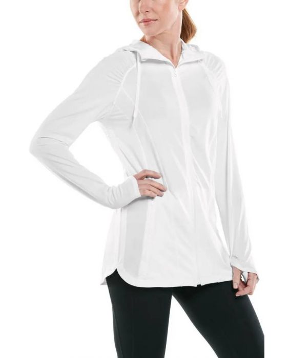 Coolibar - UV Full-Zip Jacke für Damen - Astir - Einfarbig - Weiß