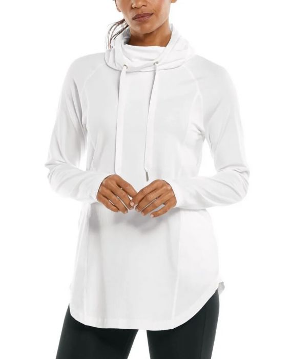 Coolibar - UV Pullover für Damen - LumaLeo - Einfarbig - Weiß 