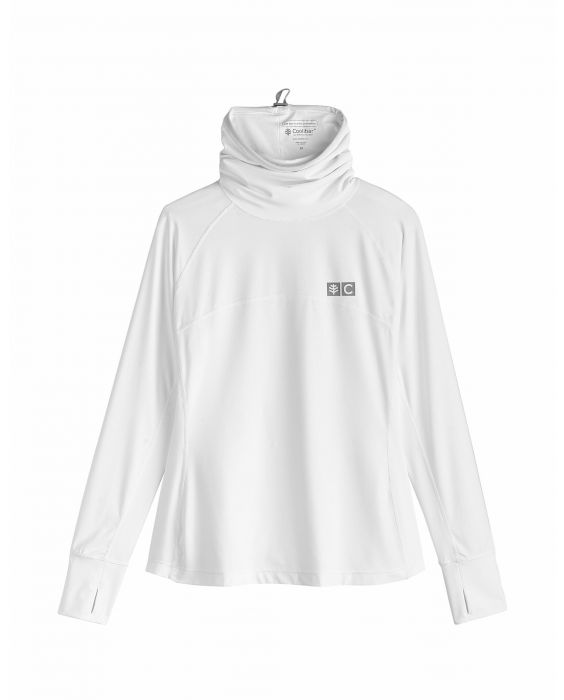 Coolibar - UV-Badeshirt mit Nackenschutz für Damen - Paros - Weiß
