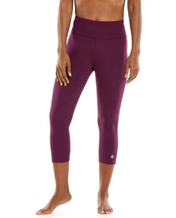 Coolibar - UV High-Rise Yoga Hose für Damen - Asana - Einfarbig - Lila