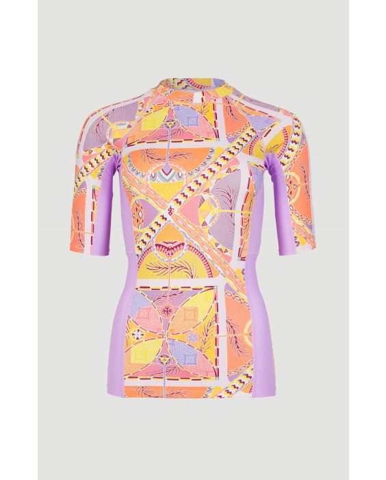 O'Neill - UV-Badeshirt mit kurzen Ärmeln für Frauen - Anglet - UPF50+ - Yellow Scarf